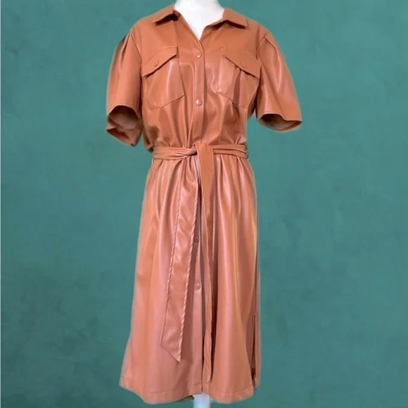 Marc New York faux leather shirt dress - Picture 2 of 4